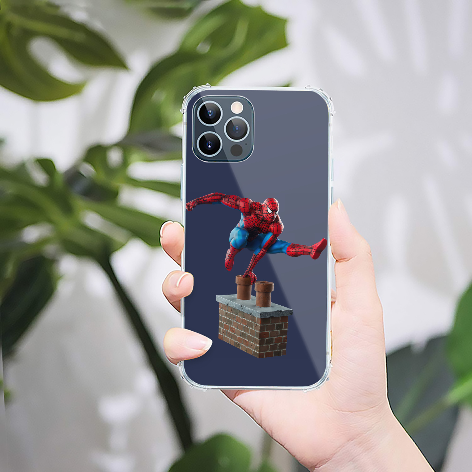 （画像用） Spider Man スパイダーマン 【iPhone 12シリーズ対応】透明スマホケース（クリアソフトケース）